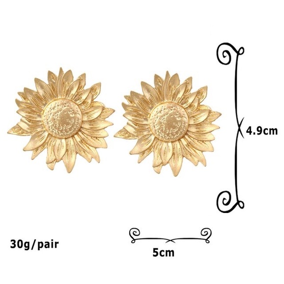 Zara Gold New Trend Sun Big Pin Modern MoMa Earrings - Picture 15 of 16